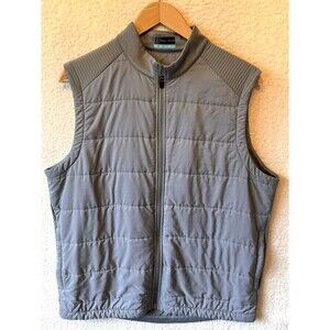 PGA Tour Golf Full Zip Vest Mens Size L Gray Sleeveless Quilted